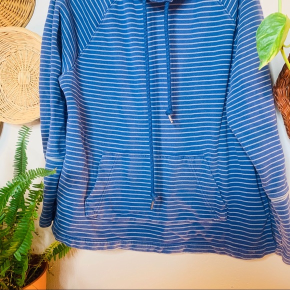 vsco cowl funnel neck oversized striped pullover - Picture 6 of 6